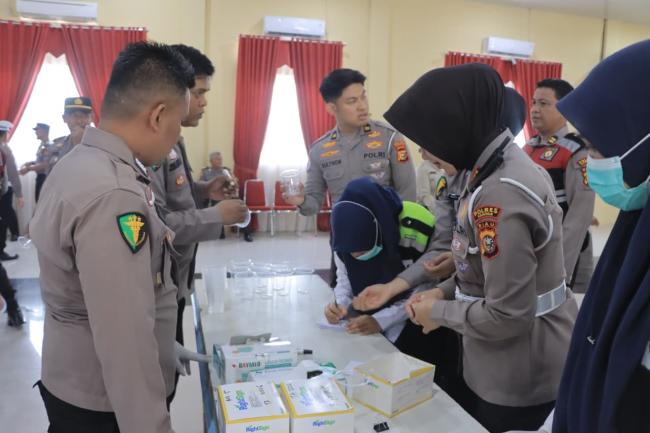 Polres Kampar Gelar Tes Urine Dadakan, Kapolres: Tindak Tegas Anggota Terlibat Narkoba !