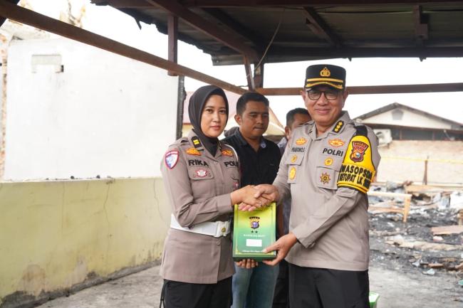Kebakaran Aspol Pintu Angin, Kapolda Riau Pastikan Bantuan dan Pemulihan