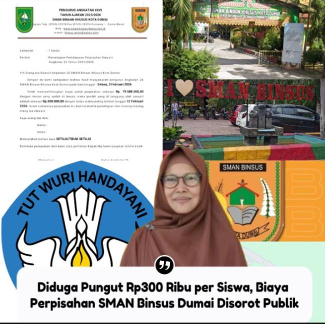 Geger! SMAN Binsus Dumai Palak Siswa Rp300 Ribu, Dalih Perpisahan Berujung Dugaan Pungli!
